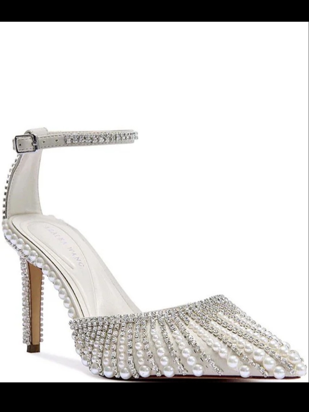 Azalea Wang
Davina Pearl and Rhinestone Ankle Wrap Pumps